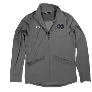 Under Armour UA Men’s Loose Fit Small Gray Zip-Up Jacket - Notre Dame